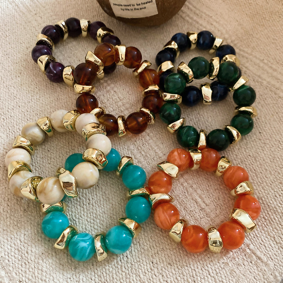 1 Piece Retro Beads Gradient Color Acrylic Beaded Bracelet h5Picture2