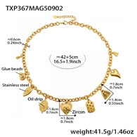 TXP367-Collar DIY de circonitas amarillas doradas 42+5 cm Imagen4