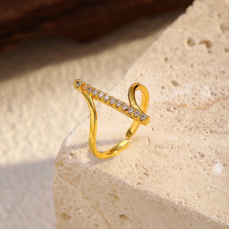 1 Piece Irregular Shape Stainless Steel Gold Color Minimalist Ring h5Picture3