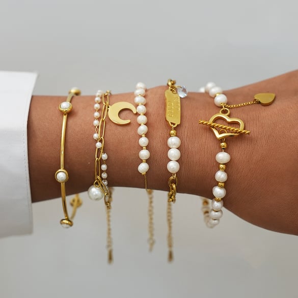 1 Piece  Irregular Shape Stainless Steel   Gold Color  Women's Chain Bracelets