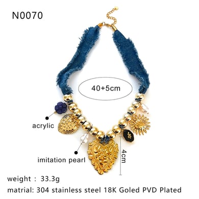 1 Piece Heart Gold Color Pendant Necklace h5 Picture2