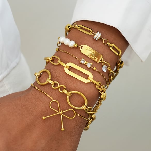 1 Piece  Daily Irregular Shape Stainless Steel Women's  Chain Bracelets 2