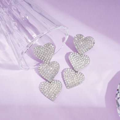 1 Pair Festive Series Heart Alloy Dangle Earrings h5 Picture2
