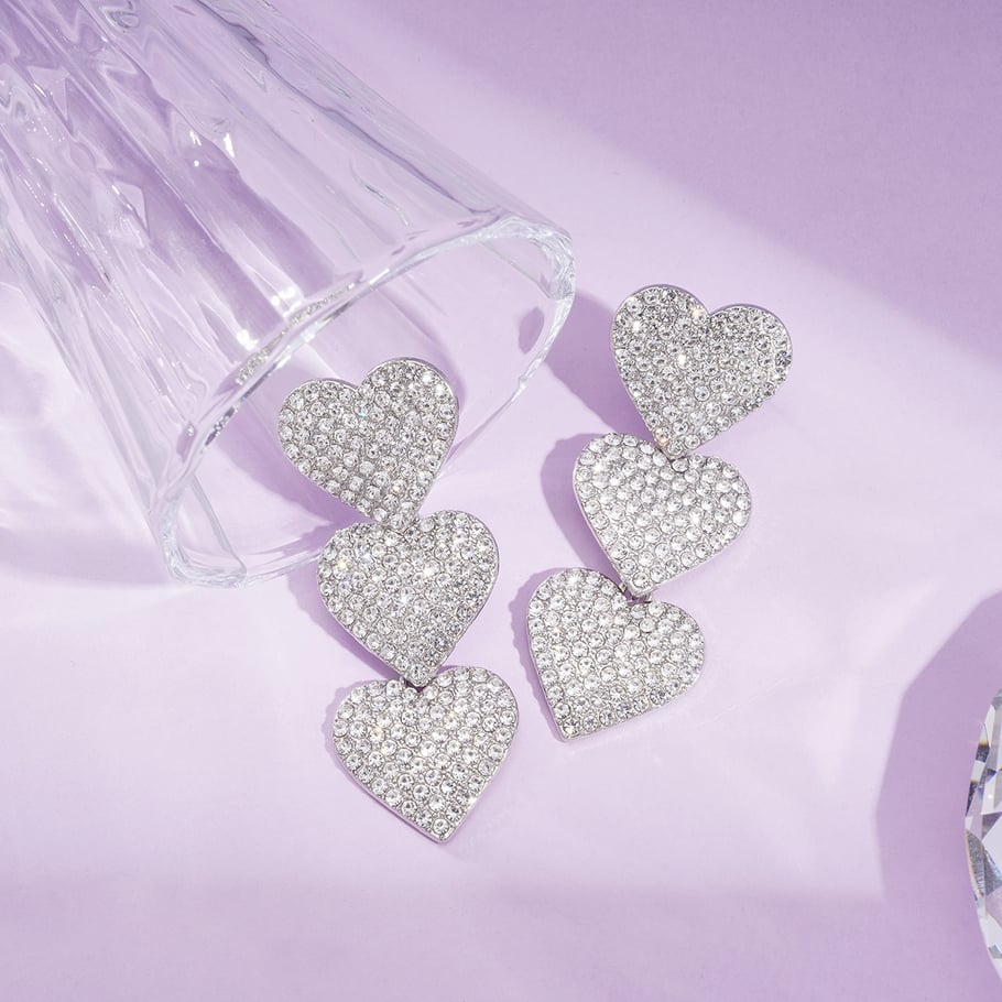 1 Pair Festive Series Heart Alloy Dangle Earrings h5Picture2