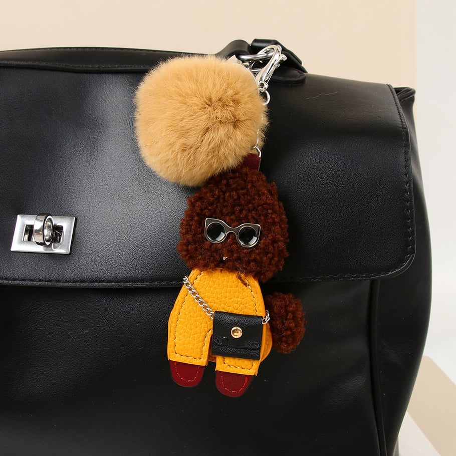 1 pezzo di ciondoli per borsa da donna in PU con simpatici cartoni animati, serie semplice Immagine4