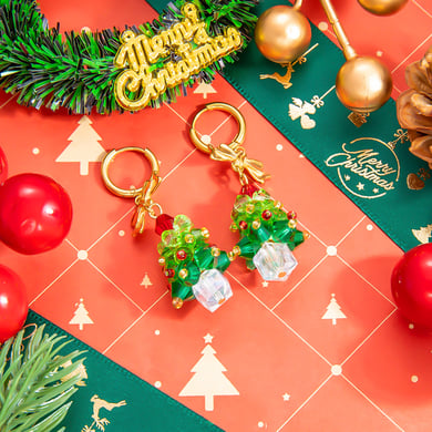1 Pair  Classic Christmas Plant Stainless Steel Women's Drop Earrings h5 Picture3