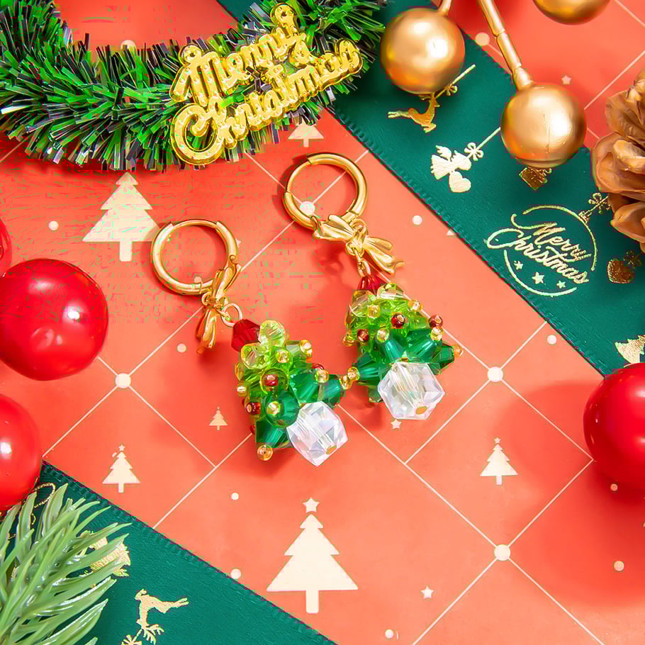 1 Pair Classic Christmas Plant Stainless Steel Women's Drop Earrings h5Picture3