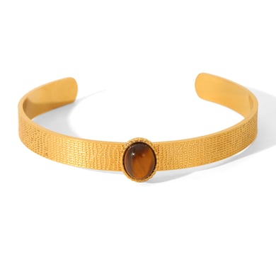 1 Piece Luxurious  Irregular Shape Stainless Steel   Gold Color   Women's Bangles h5 