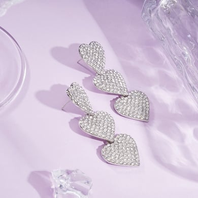 1 Pair Festive Series Heart Alloy Dangle Earrings h5 Picture4