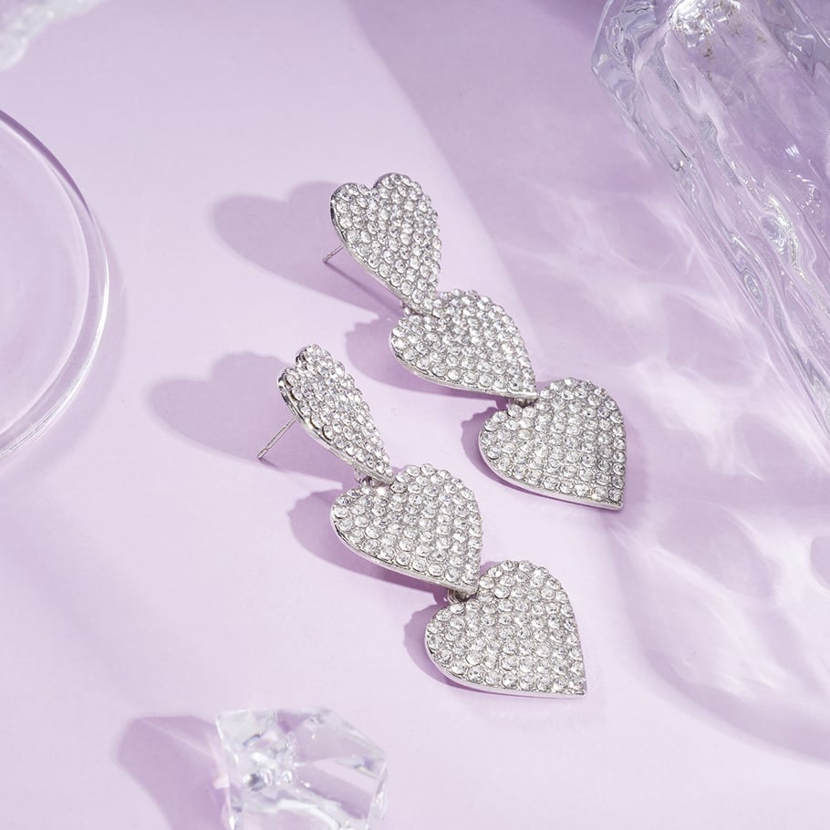 1 Pair Festive Series Heart Alloy Dangle Earrings Picture4