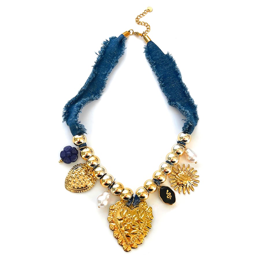 1 Piece Heart Gold Color Pendant Necklace 