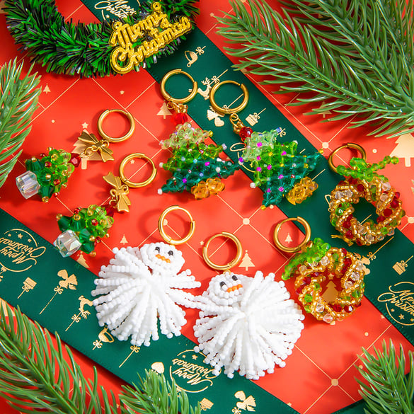 1 Pair  Classic Christmas Plant Stainless Steel Women's Drop Earrings 2