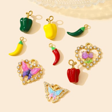 Pendentif pour femme en acier inoxydable couleur or Vivid Chili, 1 pièce h5 Image4