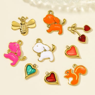 1 colgante de acero inoxidable dorado con diseño de cachorro vívido para mujer h5 Imagen4