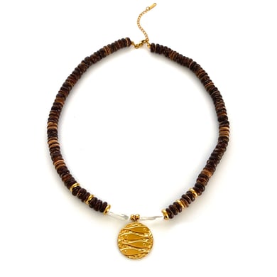 1 Piece Wooden Beads Pendant Necklace h5 