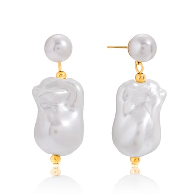 1 Pair Elegant Irregular Shape Stainless Steel Gold Color Women's Drop Earrings h5 