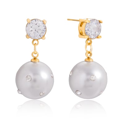 1 Pair Elegant Circle Stainless Steel Gold Color Women's Drop Earrings h5 