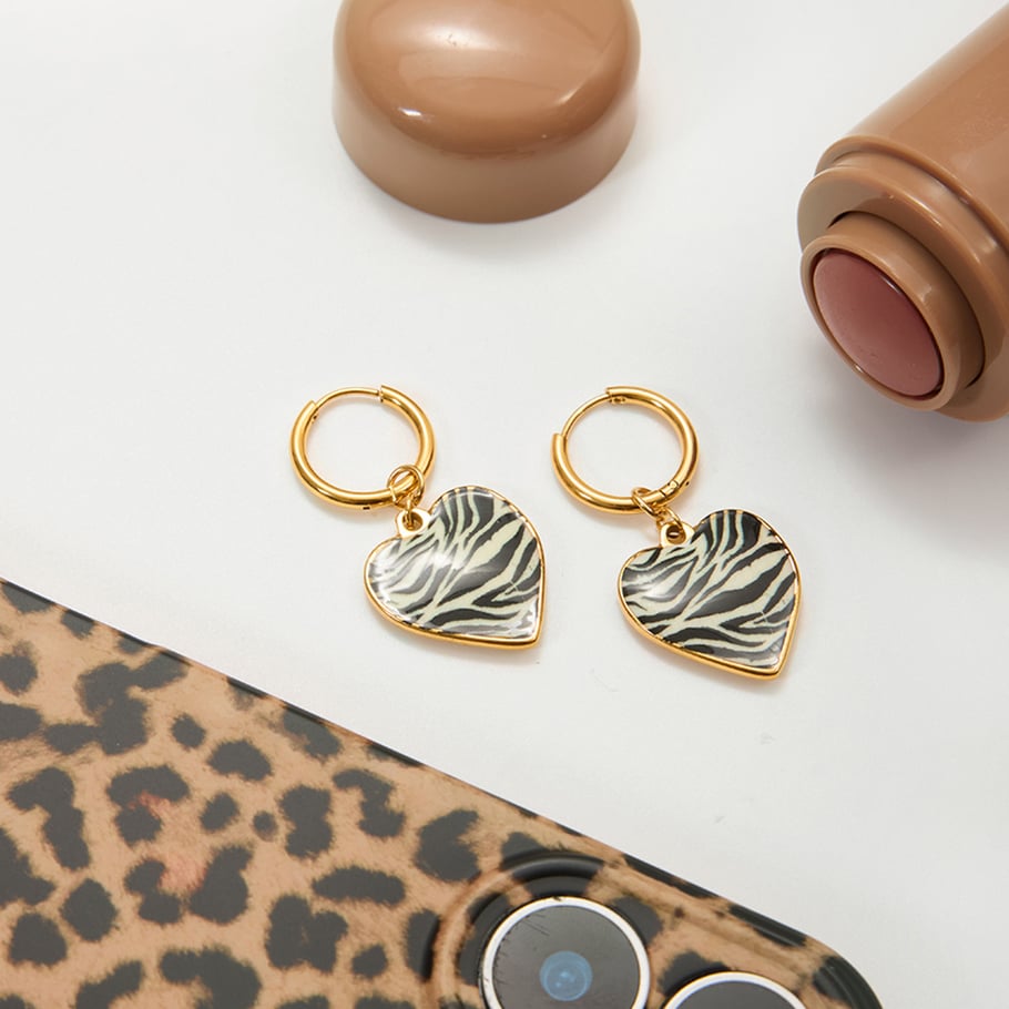 Sexy Zebra-stripe Stainless Steel Gold Color Women's Jewelry Sets Picture6
