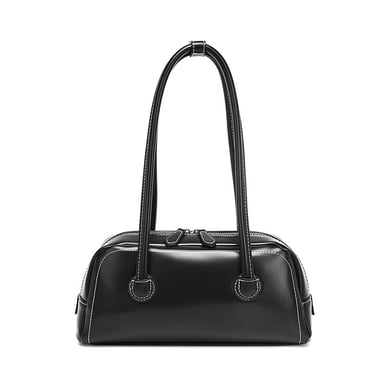 1 pezzo di borsa da donna in PU tinta unita, elegante e semplice h5 