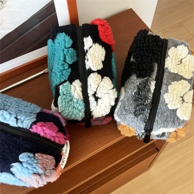 1 pezzo classico retrò fiori colori misti borse per il trucco da donna h5 Immagine4