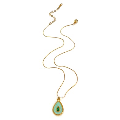 1 Piece Enamel Butterfly Stainless Steel Gold Color Pendant Necklace h5 