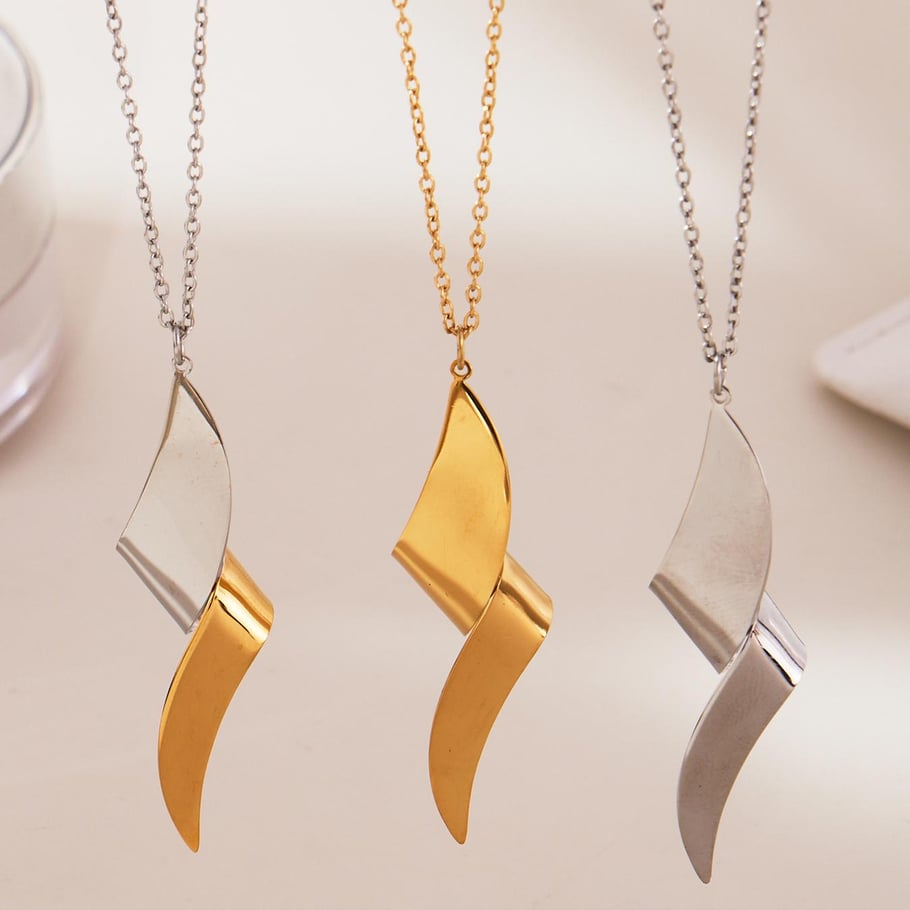 Minimalist Twist Mixed Gold&Silver Colors Stainless Steel Women's Jewelry Sets Picture3