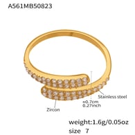 A561-Gold Geometric Zircon Ring/No.7 Picture2
