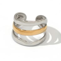 Gold and silver color/One size/Ring style 1 