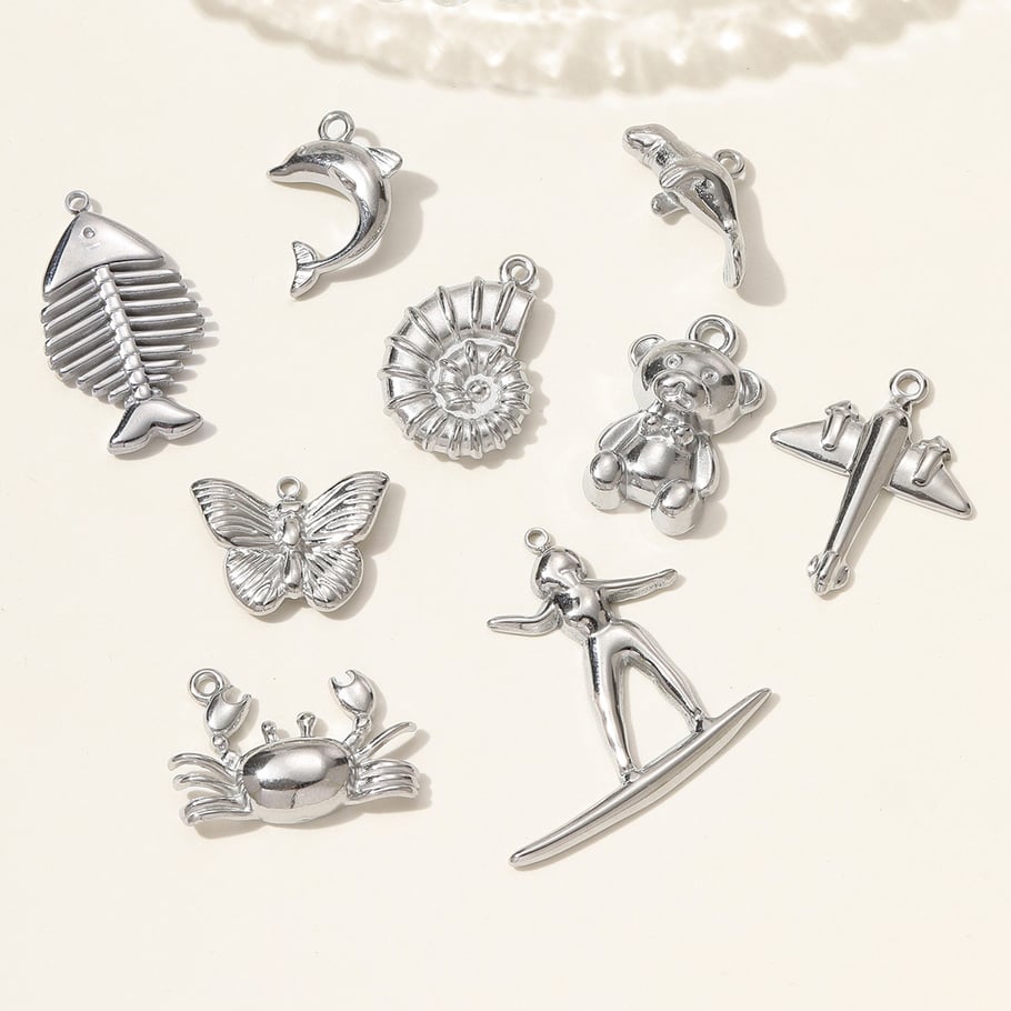 Pendentif papillon romantique en acier inoxydable pour femme, 1 pièce Image4
