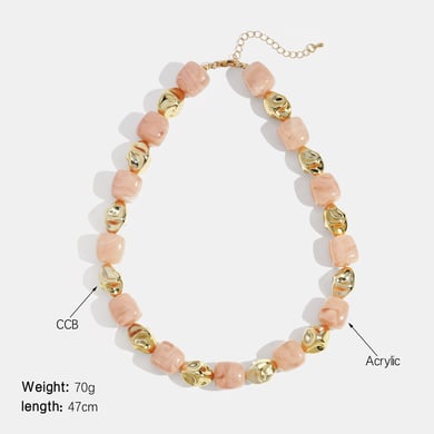 Collier de perles en acrylique dégradé de couleurs, 1 pièce h5 Image2