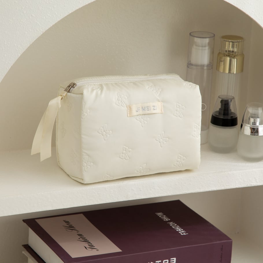 1 Piece Simple Casual Letter Solid Color PU Women's Makeup Bags