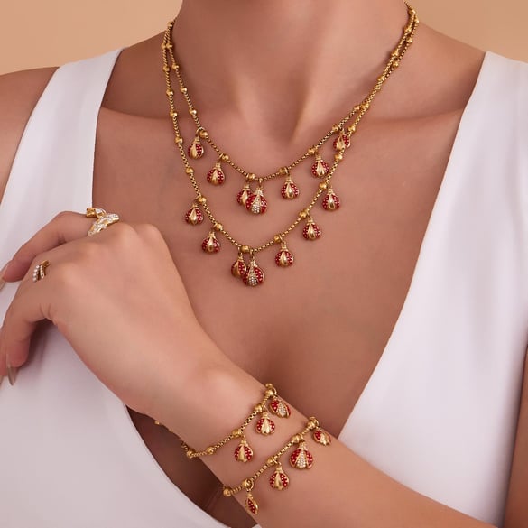 Exquisite Käfer Edelstahl Gold Farbe Zirkon Damen Schmuck Sets 2