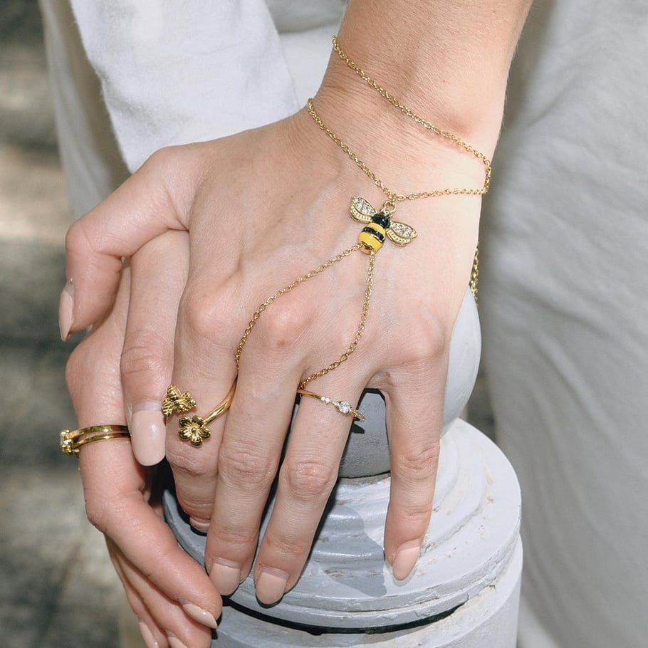 Romantic Natural Bee Stainless Steel Gold Color Women's Jewelry Sets Picture6