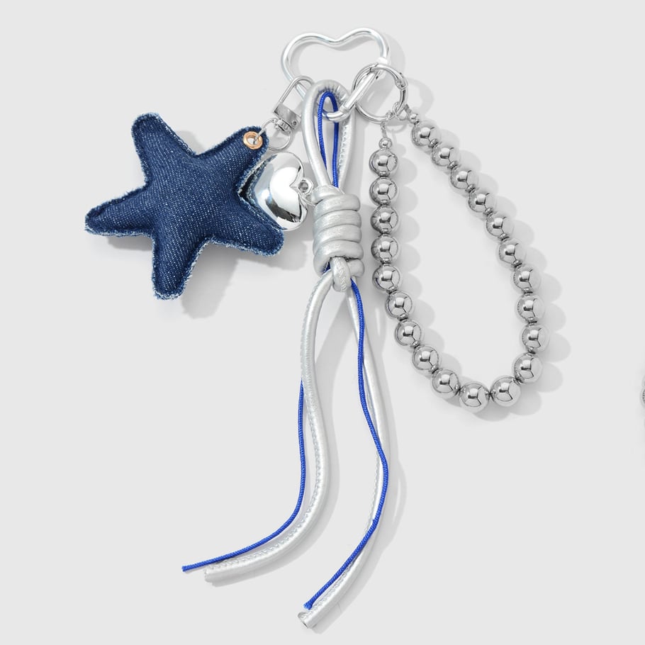 1 stuk Denimn Star Heart Bag Charm 