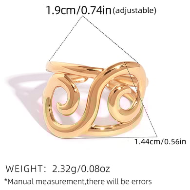 1 Piece Simple Casual Irregular Shape Infinity Stainless Steel Gold Color Women's Statement Rings h5 Picture2