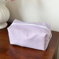 Sac oreiller violet à carreaux à bulles Image3