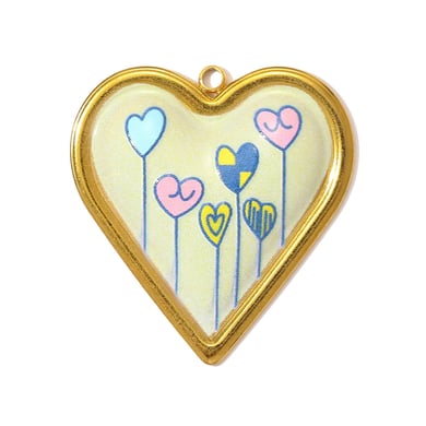 Pendentif romantique en acier inoxydable couleur or pour femme, 1 pièce h5 