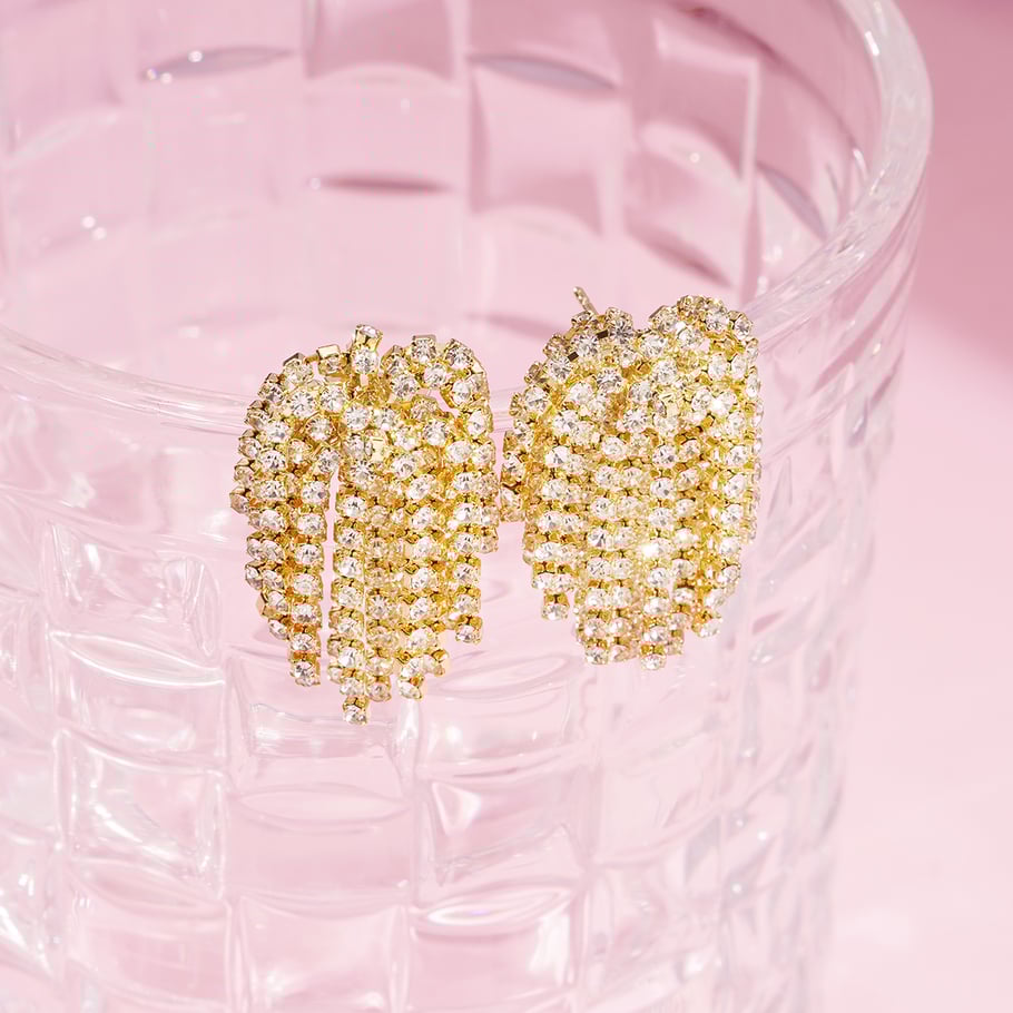 1 Pair Festive Series Flower Tassel Copper Stud Earrings h5Picture3