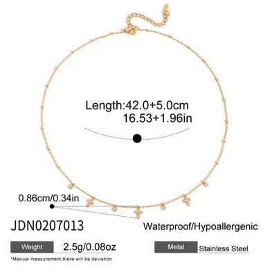 1 Piece Sophisticated Cross Stainless Steel Gold Color Zircon Women's Pendant Necklaces h5 Picture2