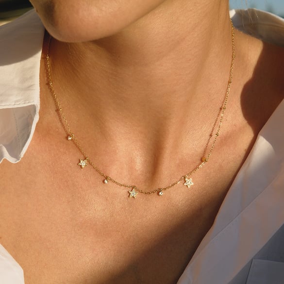 1 Piece Sophisticated Cross Stainless Steel Gold Color Zircon Women's Pendant Necklaces