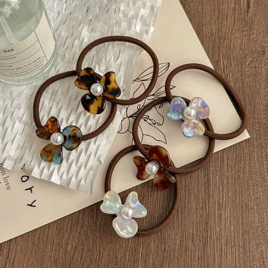 1 Stück Simple Series Retro Flower Gradient Color Acetat Damen Haargummis h5 Bild3