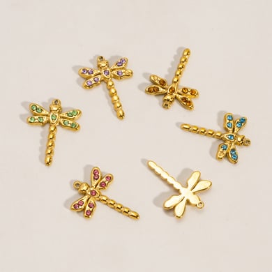 1 Piece Light Luxury Small Dragonfly  Stainless Steel   Gold Color  Women's Pendants h5 Picture2