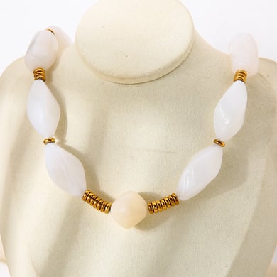 1 Piece Classic  Daily Beads Acrylic   Gold Color  Women's Beaded Necklaces h5 Picture4