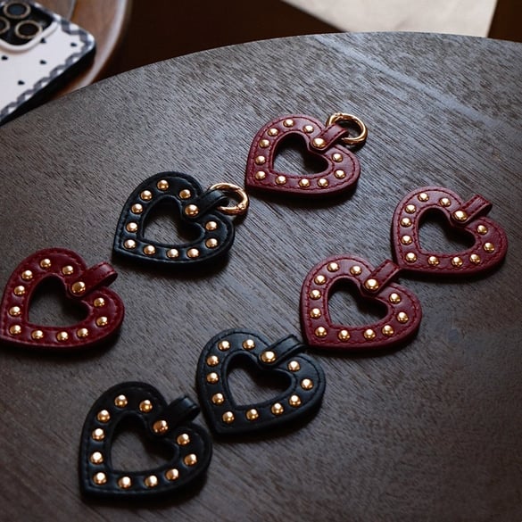 1 Piece Classic Series Vintage Punk Heart PU Women's Bag Charms