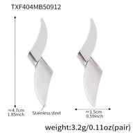 TXF404-Steel Geometric Earrings Picture9