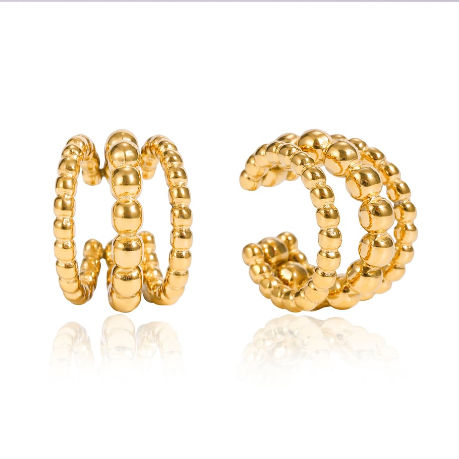 1 Piece Minimalist Circle Stainless Steel Gold Color Women's Ear Cuffs 