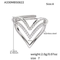 A330-A Steel Color Heart Zircon Ring Picture2