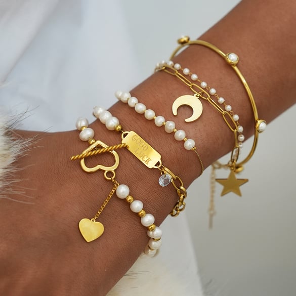 1 Piece  Irregular Shape Stainless Steel   Gold Color  Women's Chain Bracelets 2