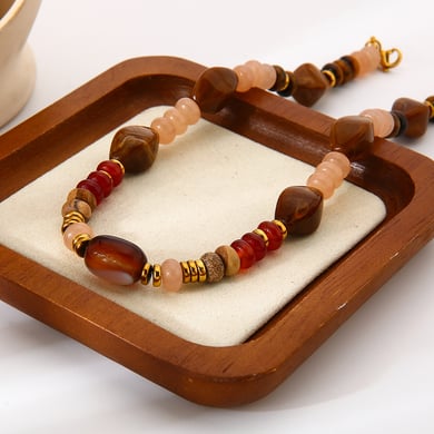 1 Piece  Daily Beads Acrylic   Gold Color  Women's Beaded Necklaces h5 Picture5