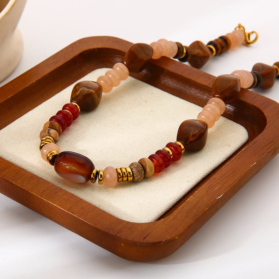 1 Piece  Daily Beads Acrylic   Gold Color  Women's Beaded Necklaces Picture5